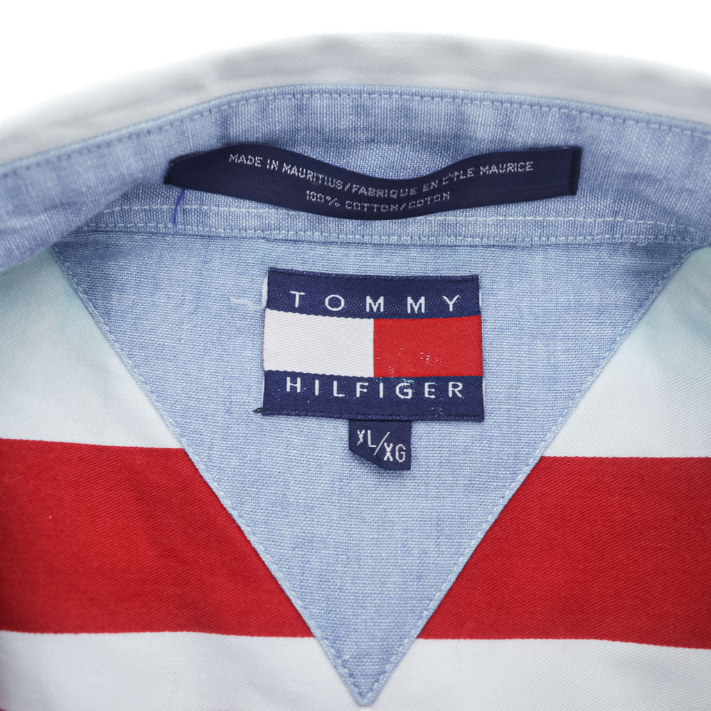 TOMMY HILFIGER 90年代 ヴィンテージ 長袖 シャツ XL マルチカラー ストライプ ボタンダウン