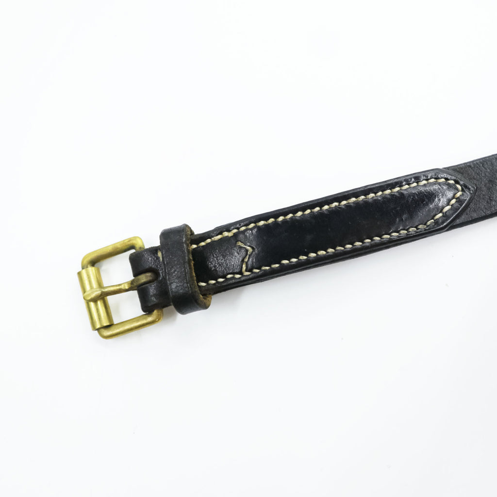 REAL HARNESS × TOMORROWLAND イギリス製 レザー ナロー ベルト ステッチ 真鍮 ゴールドバックル イングランド製