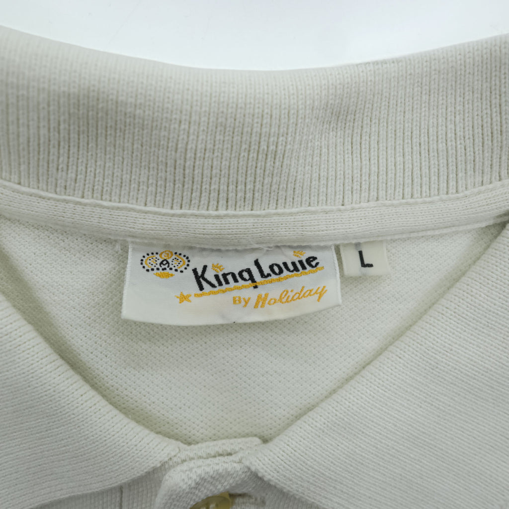 King Louie 日本製 ポロシャツ L ホワイト BUBBLE UP BOWLING POLO 東洋エンタープライズ 実名復刻 鹿の子 チェーン刺繍 KL76991 KL76992