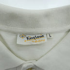 King Louie 日本製 ポロシャツ L ホワイト BUBBLE UP BOWLING POLO 東洋エンタープライズ 実名復刻 鹿の子 チェーン刺繍 KL76991 KL76992