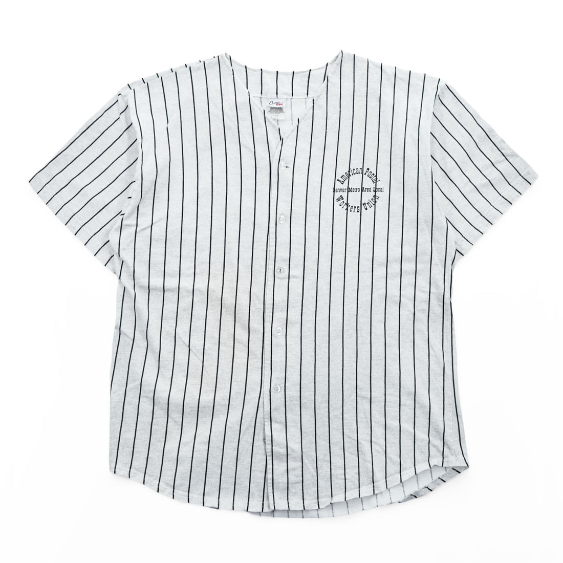 90s Vintage Baseball Jersey Quitman ベースボールシャツ 半袖シャツ XL グレー ストライプ  USA製 90年代