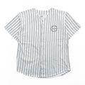 90s Vintage Baseball Jersey Quitman ベースボールシャツ 半袖シャツ XL グレー ストライプ  USA製 90年代