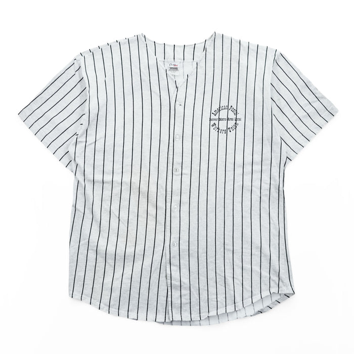 90s Vintage Baseball Jersey Quitman ベースボールシャツ 半袖シャツ XL グレー ストライプ  USA製 90年代
