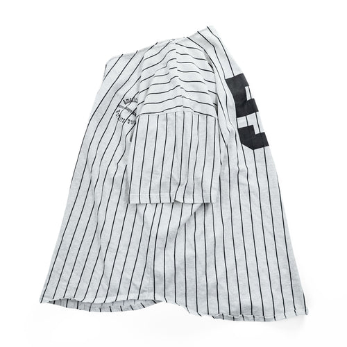 90s Vintage Baseball Jersey Quitman ベースボールシャツ 半袖シャツ XL グレー ストライプ  USA製 90年代