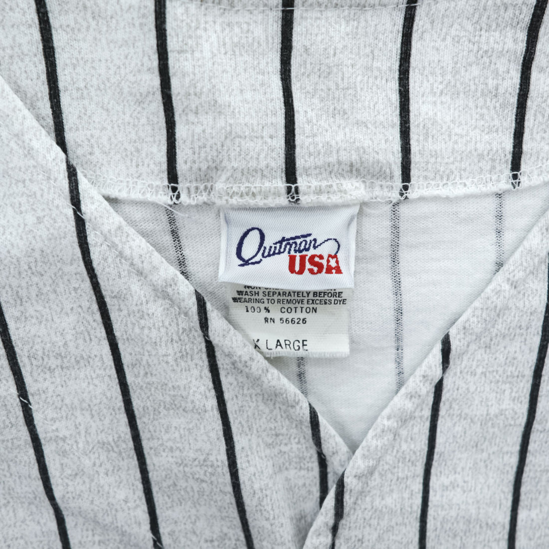 90s Vintage Baseball Jersey Quitman ベースボールシャツ 半袖シャツ XL グレー ストライプ  USA製 90年代
