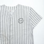90s Vintage Baseball Jersey Quitman ベースボールシャツ 半袖シャツ XL グレー ストライプ  USA製 90年代