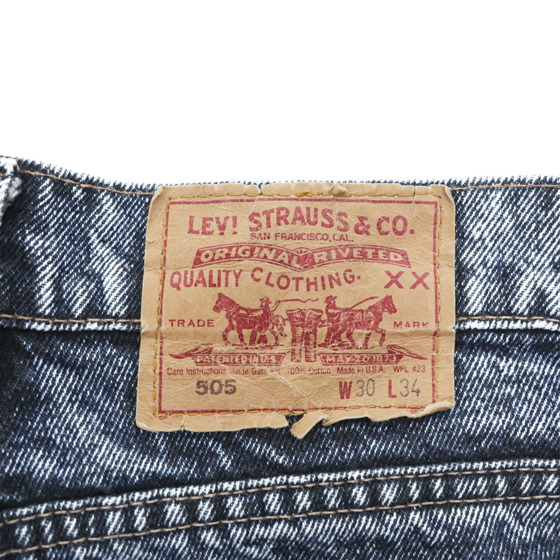 Levi's 90年代 USA製 505 ヴィンテージ デニムパンツ ジーンズ M ケミカルウォッシュ 505-4865