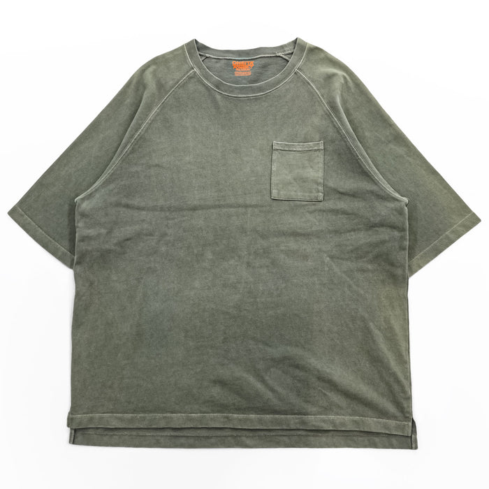 ONEITA ピグメント加工 ポケットTシャツ SUPER HEAVY TEE L カーキ グリーン  2122-004ON