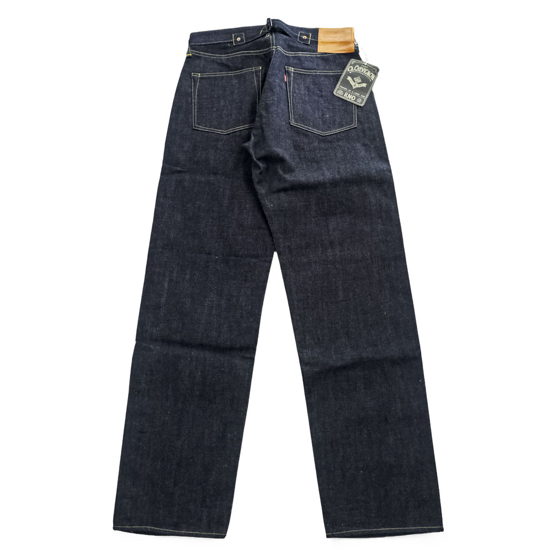 CHEVIGNON DENIM VINTAGE Unused Rigid Made in Japan Selvedge Cinch Back Dark Indigo Blue M Jeans