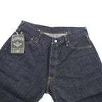 CHEVIGNON DENIM VINTAGE Unused Rigid Made in Japan Selvedge Cinch Back Dark Indigo Blue M Jeans