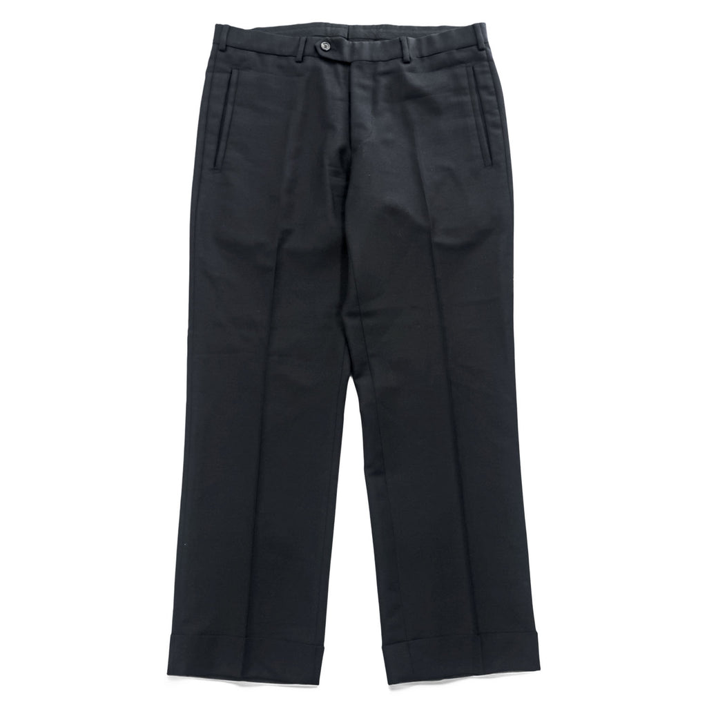PRADA A8191 Mohair Wool Black Turn-Up Cuff Trousers Size 50 Made in Italy