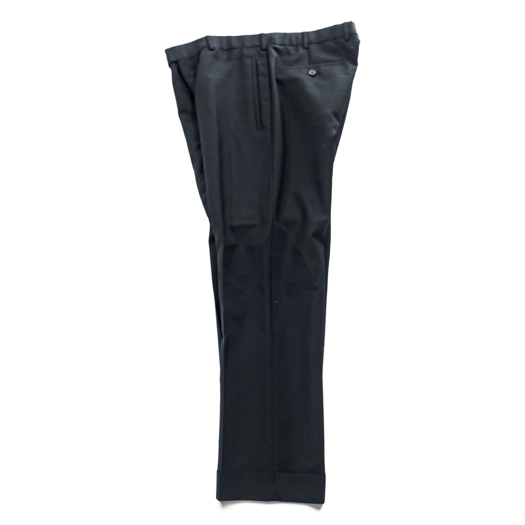 PRADA A8191 Mohair Wool Black Turn-Up Cuff Trousers Size 50 Made in Italy