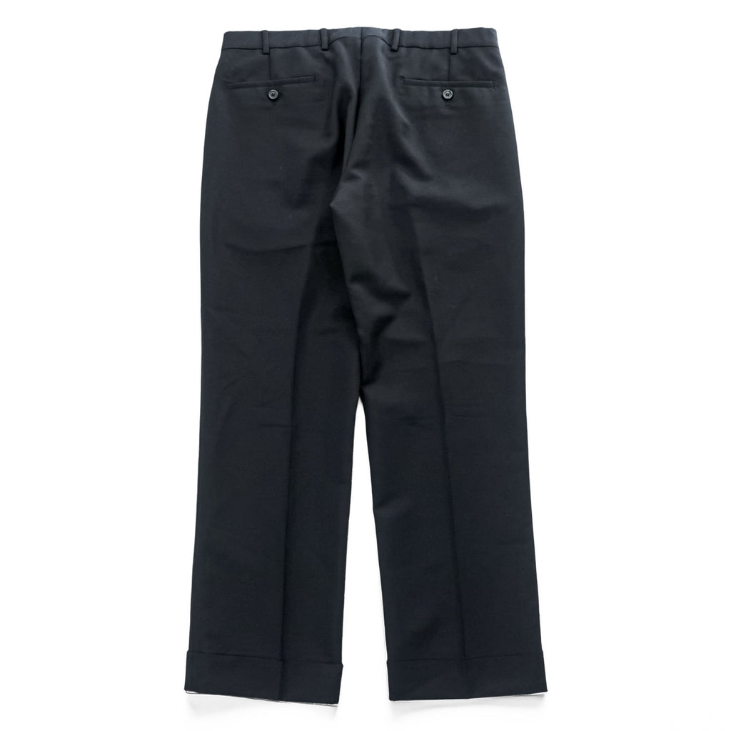 PRADA A8191 Mohair Wool Black Turn-Up Cuff Trousers Size 50 Made in Italy