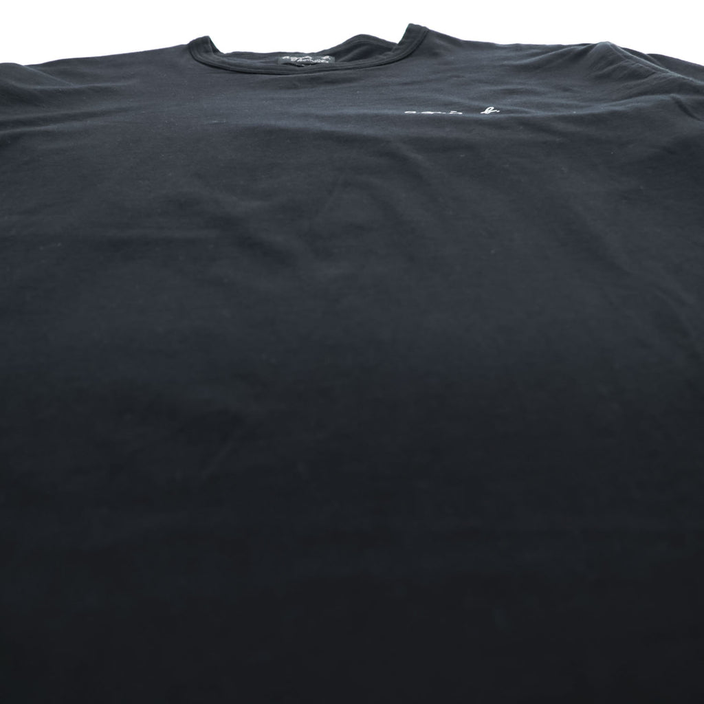 agnes b. T-Shirt L Black with one-point logo EY16S179