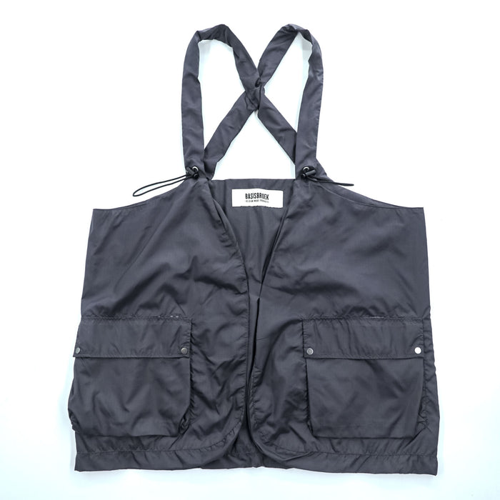 BASISBROEK ナイロン ユーティリティベスト ZAMIA グレー リップストップ ドローコード バックポケット ベルギー製