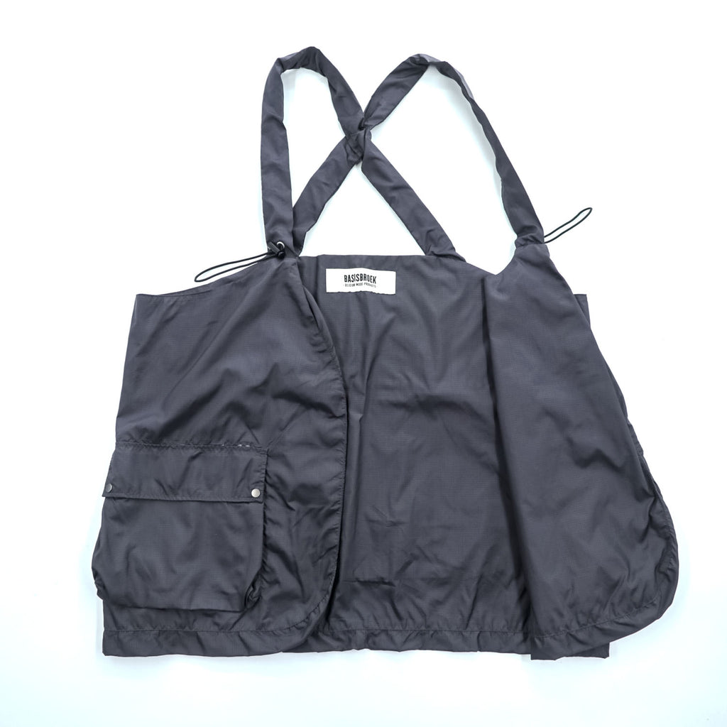 BASISBROEK ナイロン ユーティリティベスト ZAMIA グレー リップストップ ドローコード バックポケット ベルギー製