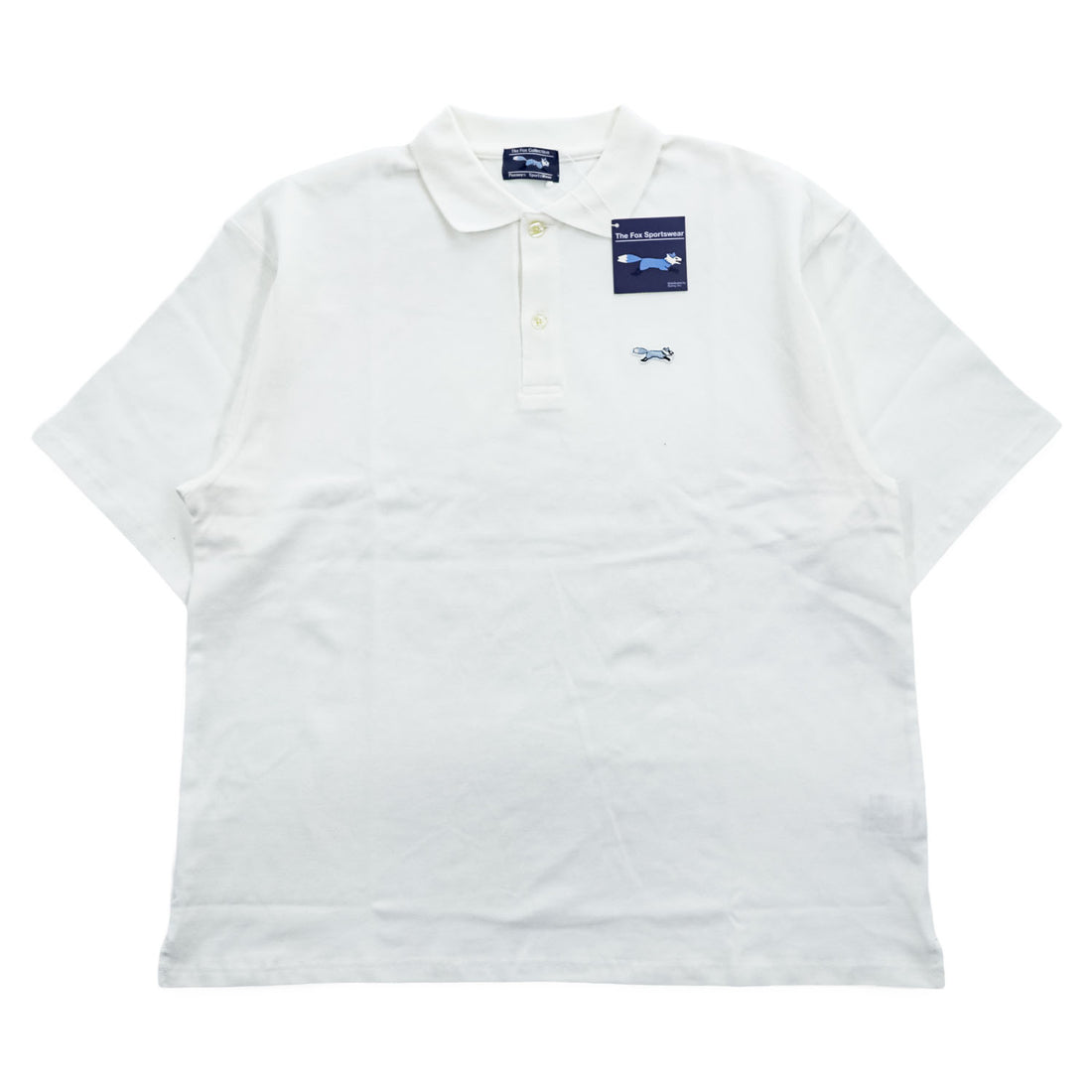 Penneys Sportswear The Fox Collection ポロシャツ L ホワイト ワンポイントロゴ 鹿の子 未使用品