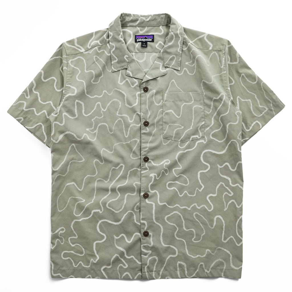 Patagonia Spring 2020 Patterned Short Sleeve Open Collar Shirt STY86205 Size S Sage Green