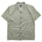 Patagonia Spring 2020 Patterned Short Sleeve Open Collar Shirt STY86205 Size S Sage Green