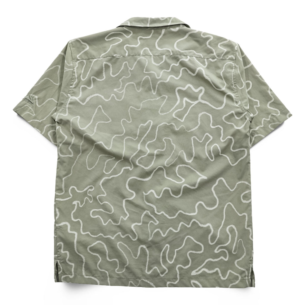 Patagonia Spring 2020 Patterned Short Sleeve Open Collar Shirt STY86205 Size S Sage Green