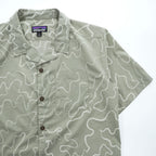 Patagonia Spring 2020 Patterned Short Sleeve Open Collar Shirt STY86205 Size S Sage Green