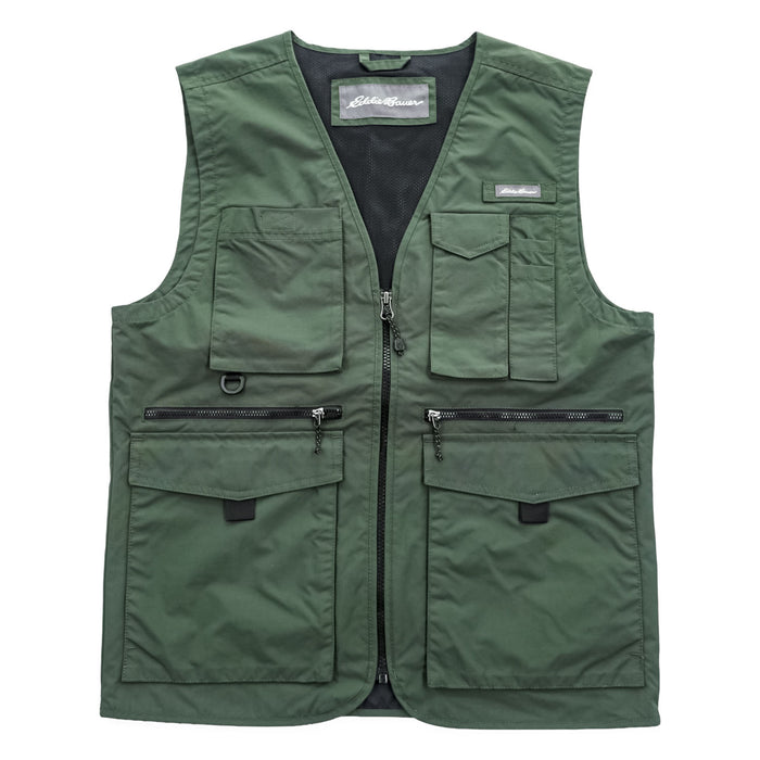Eddie Bauer ナイロン マルチポケット フィッシングベスト M カーキ グリーン メッシュ 11012343