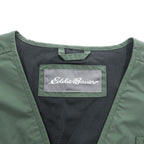 Eddie Bauer ナイロン マルチポケット フィッシングベスト M カーキ グリーン メッシュ 11012343