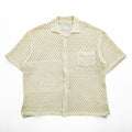 FACCIES 半袖 メッシュシャツ パッチワーク クロシェニット M ベージュ Re / C Mesh Pw Sh F23S07001 日本製 STUDIOUS取扱い