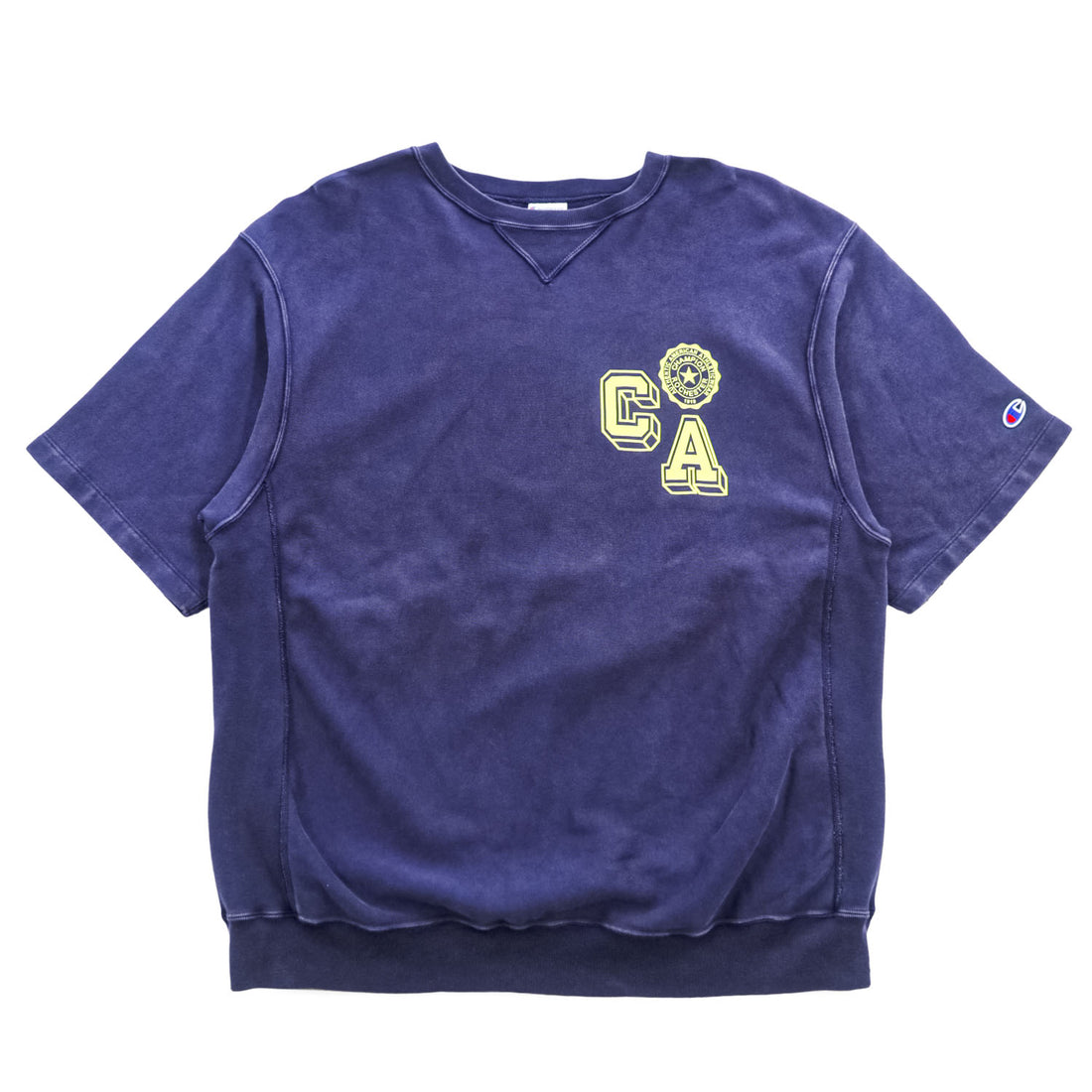Champion ヴィンテージ レプリカ 半袖 スウェット トレーナー XL ネイビー REVERSE WEAVE リバースウィーブ 前V C8-B016