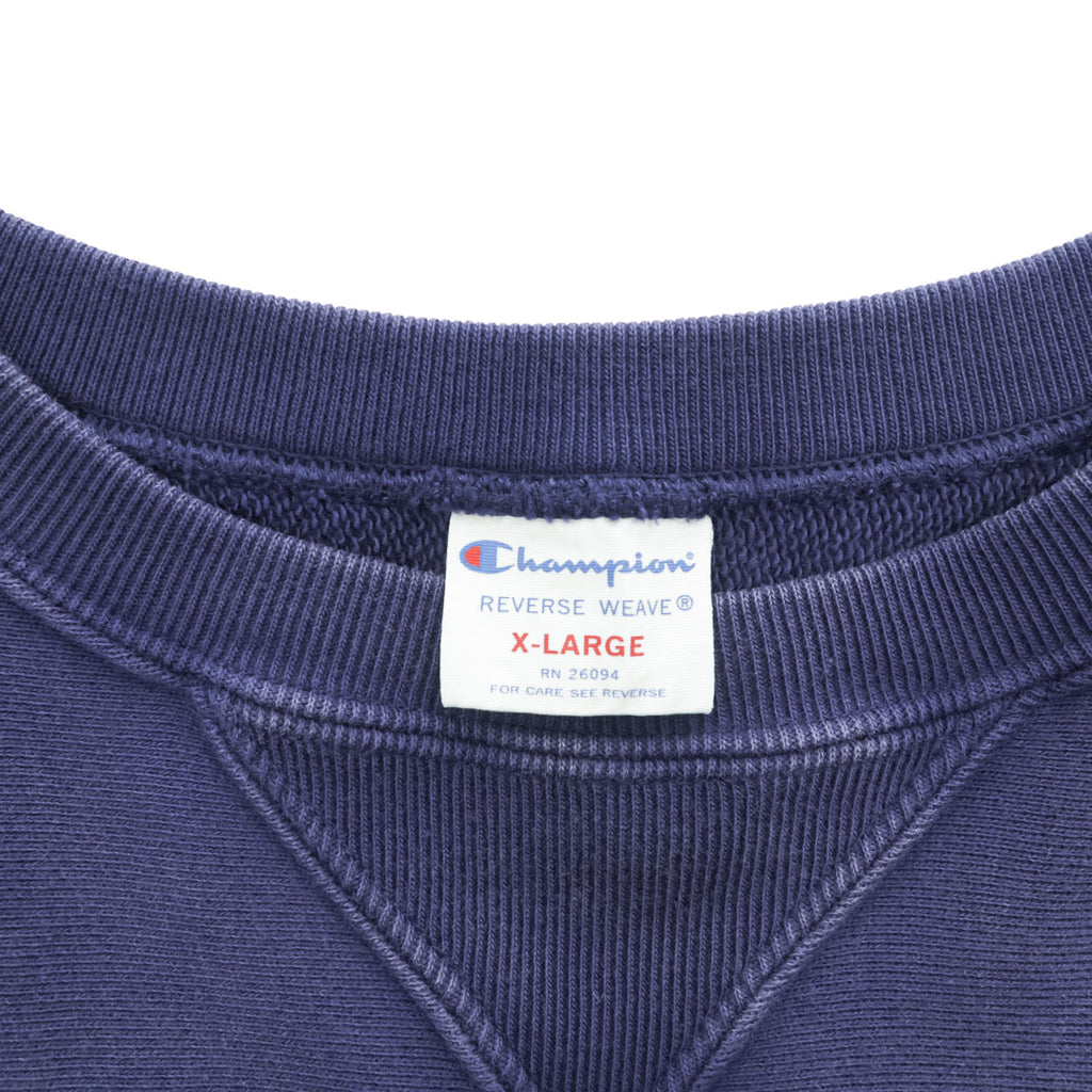 Champion ヴィンテージ レプリカ 半袖 スウェット トレーナー XL ネイビー REVERSE WEAVE リバースウィーブ 前V C8-B016