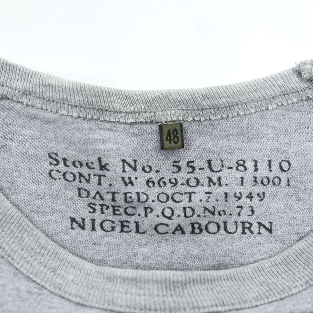 Nigel Cabourn ラグランスリーブ ポケットTシャツ M グレー 55-U-8110