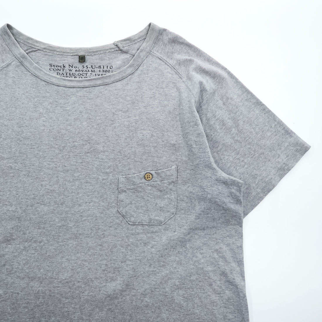 Nigel Cabourn ラグランスリーブ ポケットTシャツ M グレー 55-U-8110