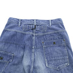 Johnbull 日本製 サルエル デニム カーゴパンツ M インディゴ ブルー シンチバック ボタンフライ