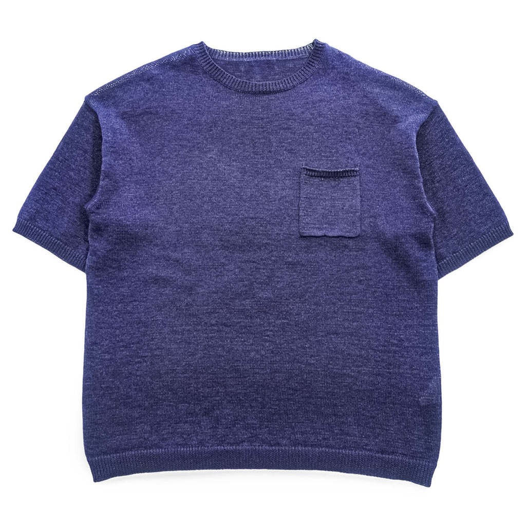 B:MING by BEAMS 半袖 メッシュ サマーニット FREE ネイビー 胸ポケット 19S-bb633