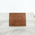 Levi's ビッグE ホワイト デニムパンツ ジーンズ L レザーパッチ ボタンフライ PREMIUM 00501-3279