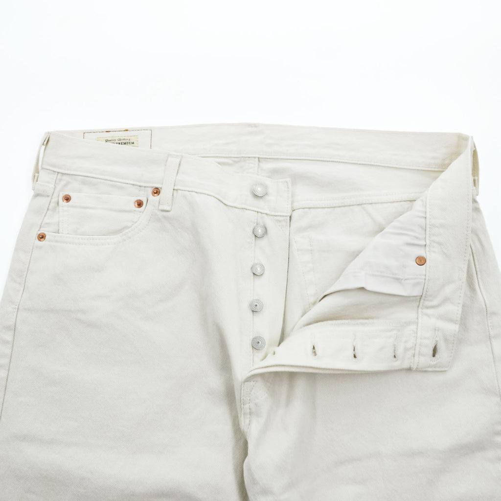 Levi's ビッグE ホワイト デニムパンツ ジーンズ L レザーパッチ ボタンフライ PREMIUM 00501-3279