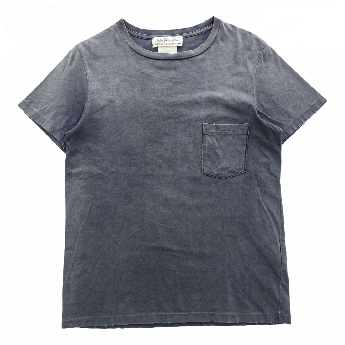 REMI RELIEF 日本製 ヴィンテージ加工 ポケット Tシャツ M グレー ネイビー シングルステッチ SP加工