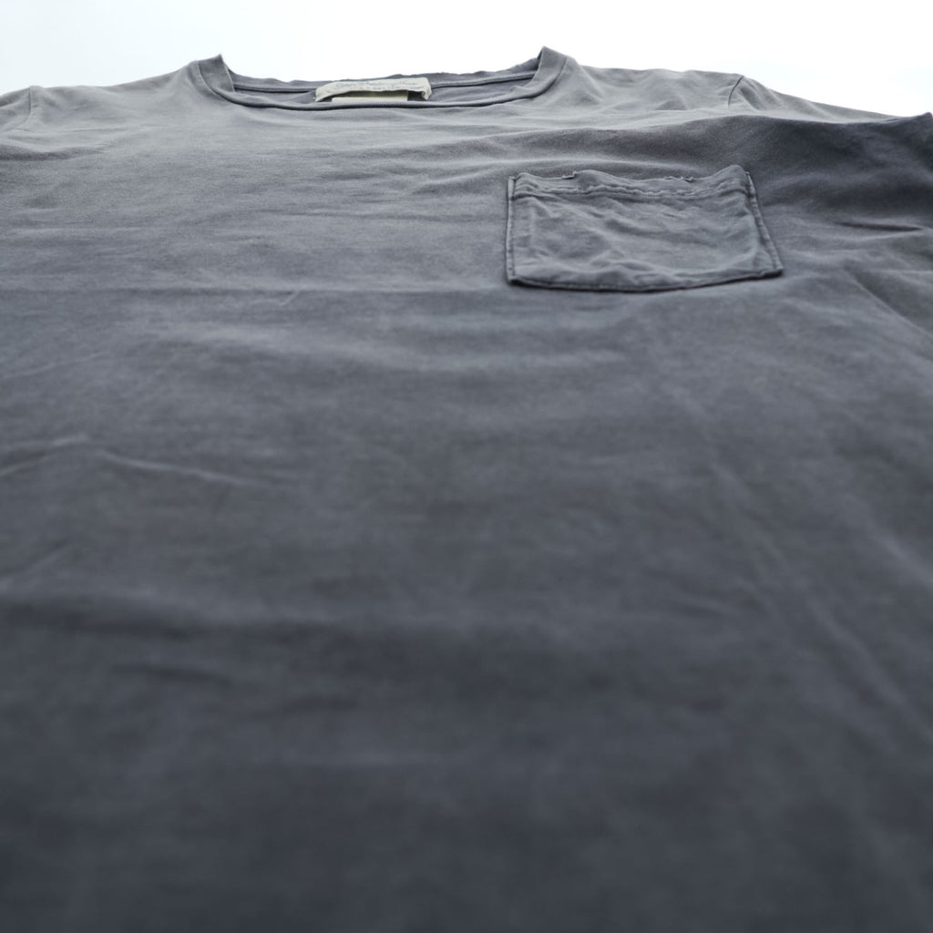 REMI RELIEF 日本製 ヴィンテージ加工 ポケット Tシャツ M グレー ネイビー シングルステッチ SP加工