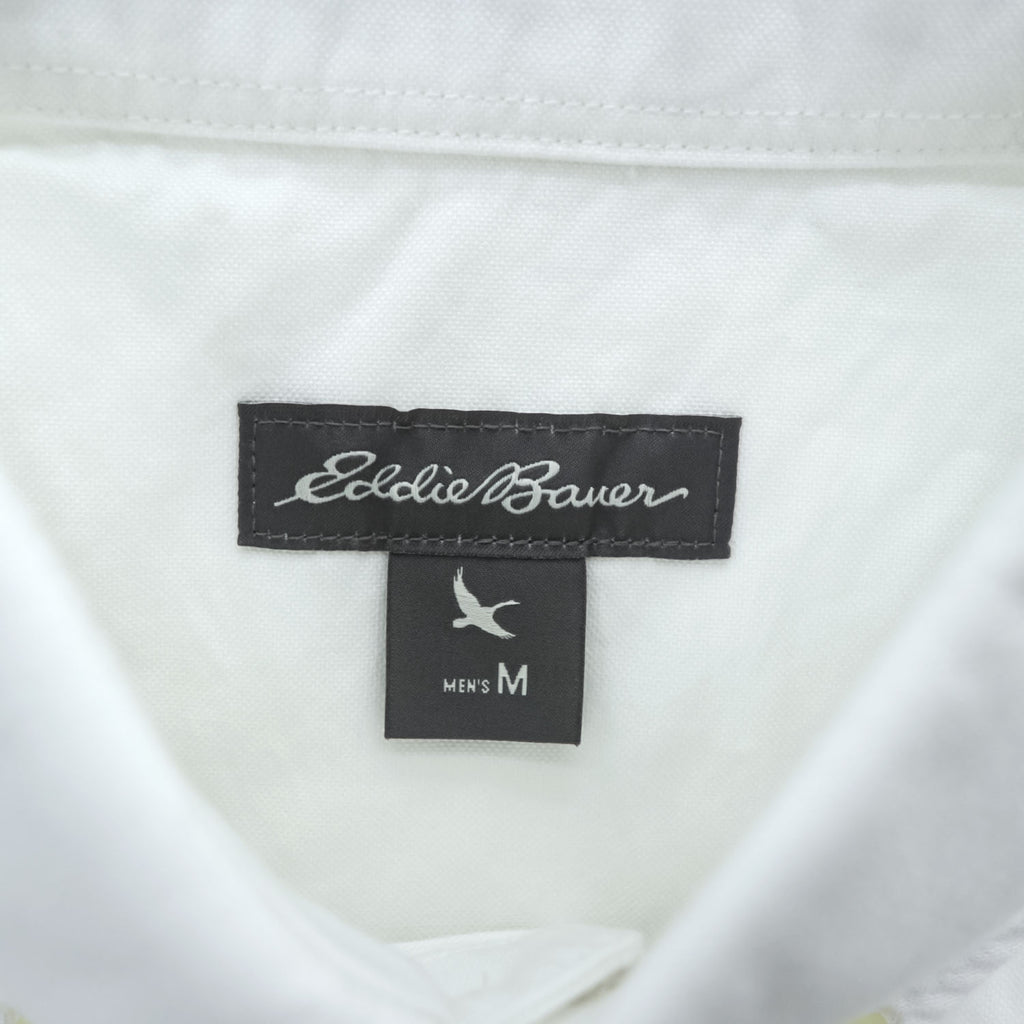 Eddie Bauer 半袖 オックスフォードシャツ SS OXFORD LOGO SHIRT M ホワイト ボタンダウン 9040 未使用品