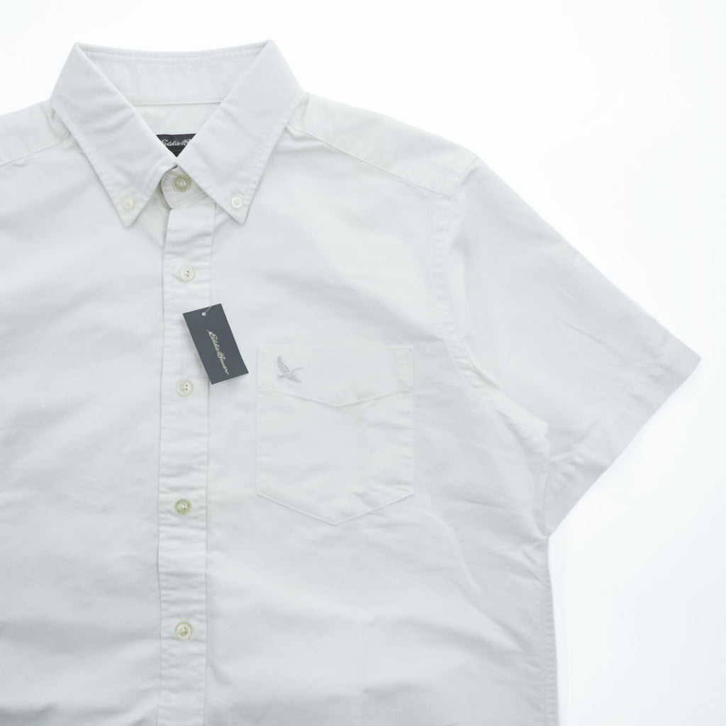 Eddie Bauer 半袖 オックスフォードシャツ SS OXFORD LOGO SHIRT M ホワイト ボタンダウン 9040 未使用品