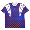 adidas originals Tシャツ 半袖 ゲームシャツ ジャージ 2XL ブルー 総柄 ビッグサイズ DANKETSU FRANCE RETRO JERSEY FM3922