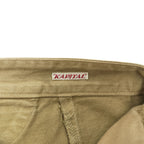 KAPITAL 日本製 ヘリンボーン サルエル ワークパンツ L ブラウン シンチバック ボタンフライ