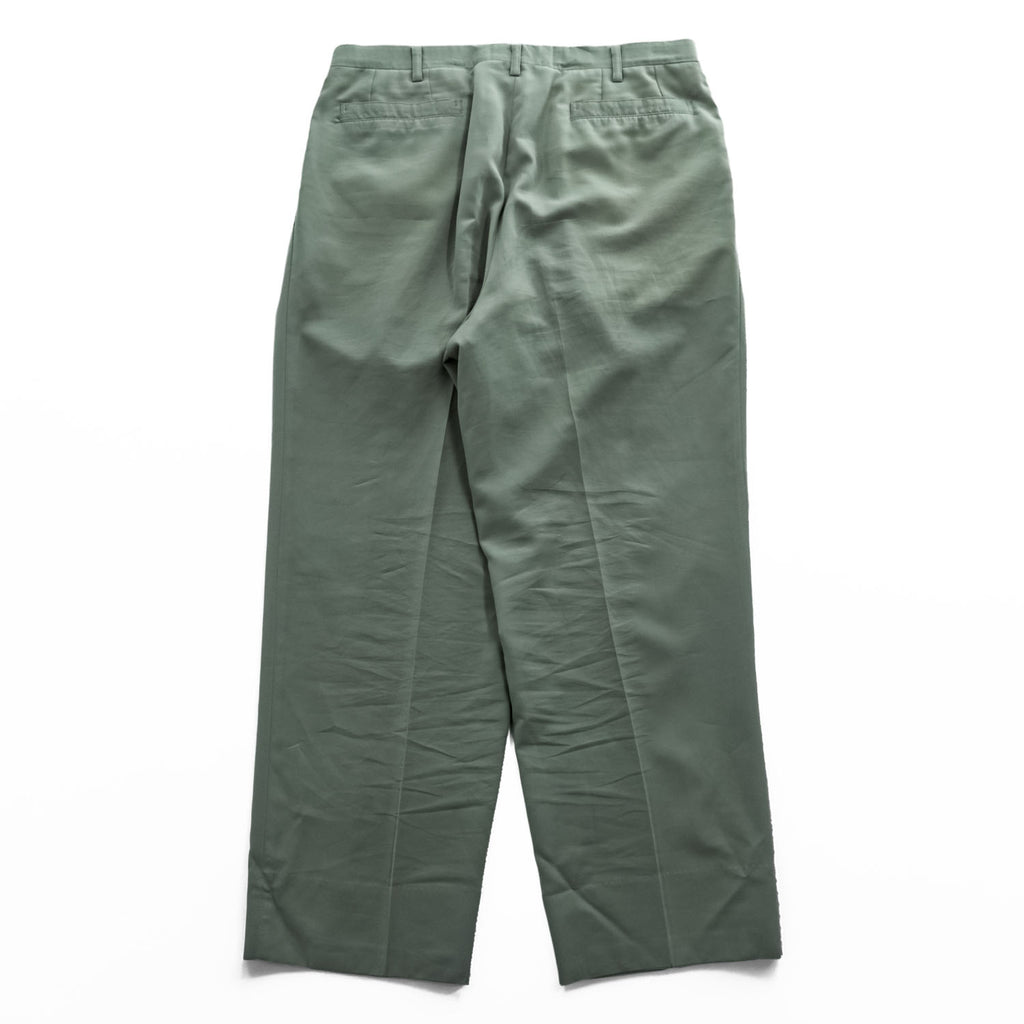 Vintage Balenciaga Sports Double-Pleated Wide Trousers Grayish Green Size 91 Made in Japan