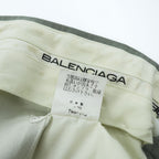 Vintage Balenciaga Sports Double-Pleated Wide Trousers Grayish Green Size 91 Made in Japan