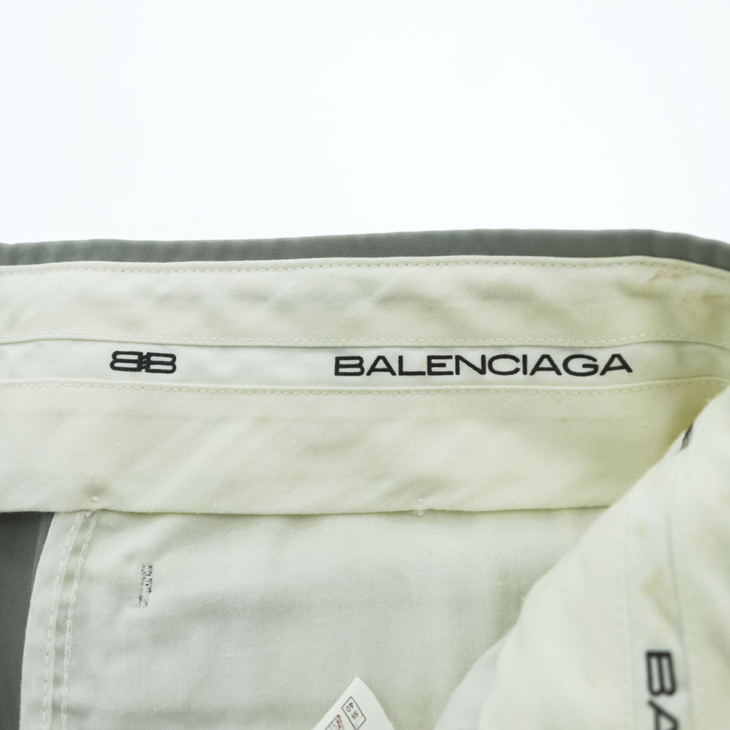 Vintage Balenciaga Sports Double-Pleated Wide Trousers Grayish Green Size 91 Made in Japan