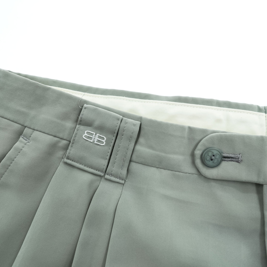 Vintage Balenciaga Sports Double-Pleated Wide Trousers Grayish Green Size 91 Made in Japan