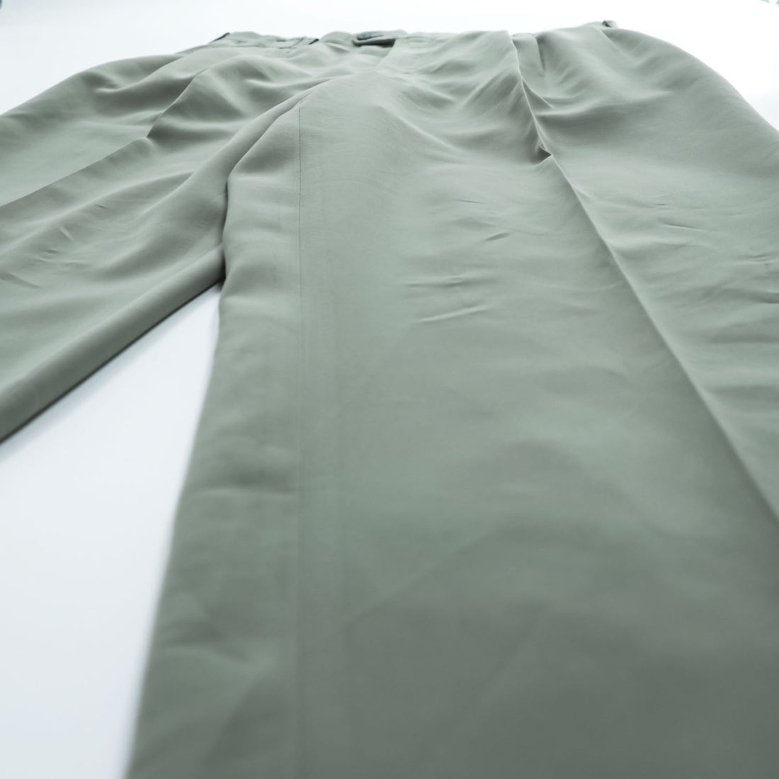 Vintage Balenciaga Sports Double-Pleated Wide Trousers Grayish Green Size 91 Made in Japan