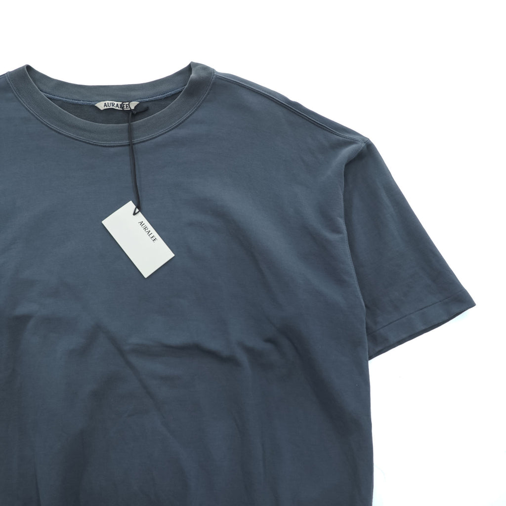 AURALEE 日本製 Tシャツ SUPER HIGH GAUGE NAPPED SWEAT TEE 半袖スウェット L ダークブルー シングルステッチ A21SP02NU 未使用品