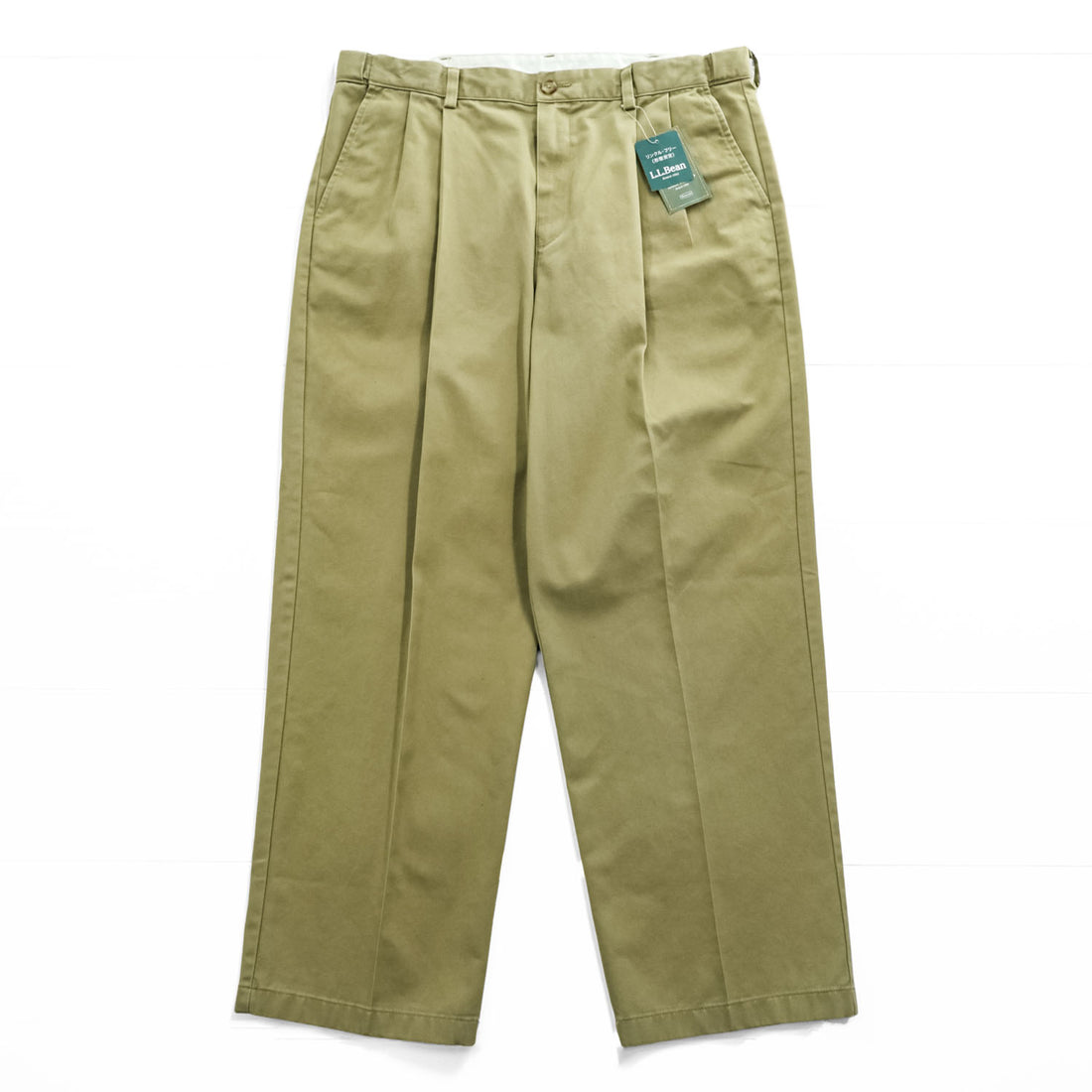 L.L.Bean Hidden Comfort Waist Double Pleated Khaki Chino Pants W37 L29 New with Tags