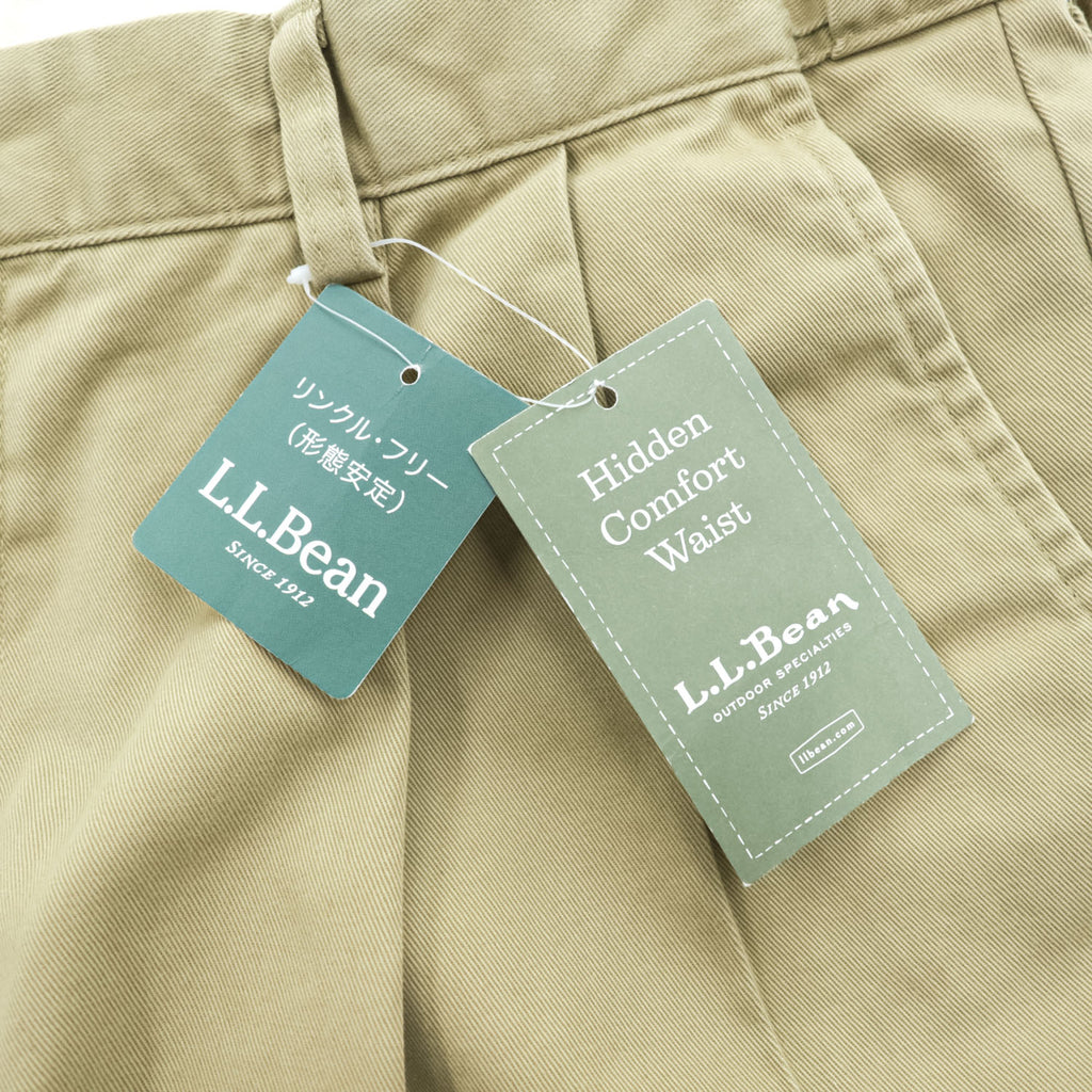 L.L.Bean Hidden Comfort Waist Double Pleated Khaki Chino Pants W37 L29 New with Tags